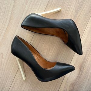 L.A.M.B. Black and Cream Heels